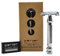 Parker Safety Razor 99R - Stiel-Schwergewichts-Schmetterling Öffnen Safety Razor & 5 Premium Platinum Double Rasierklingen