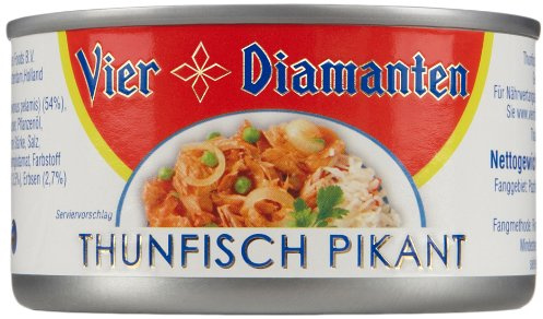 Vier Diamanten Thunfisch Pikant (Dressing), 4er Pack (4 x 185 g)
