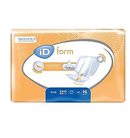 iD Expert Form Disposable Extra Plus Incontinence Pads, Men's and Women's, Disposable Briefs, Anti-Leak Protection, Wetness Indicator, Odour Control, 1500ml, 21 Pads