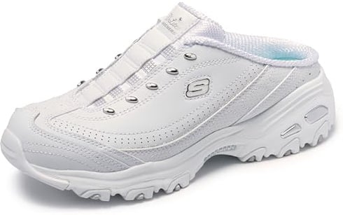 Skechers Women's D'Lites Bright Sky Sneaker, White/Silver, 35 UK