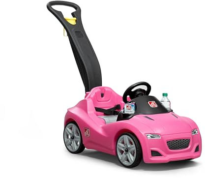 Step2 Whisper Ride Kinderauto/Rutscher in Rosa | Spielzeug Auto mit Schiebestange | Kinderfahrzeug/Rutscherauto ab 1.5 Jahre