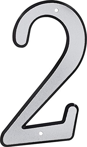 HIllman 841600 4-Inch Nail-On Reflective Plastic House Number 2