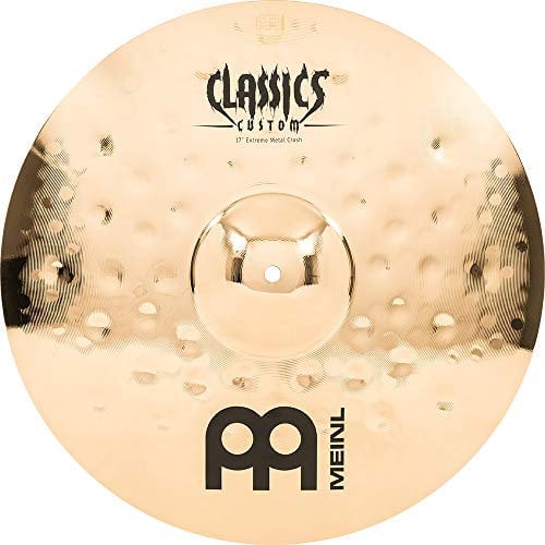 Meinl Cymbals Classics Custom Extreme Metal Crash — 17 Zoll (Video) Schlagzeug Becken (43,18cm) B12 Bronze, Brilliantes Finish (CC17EMC-B)