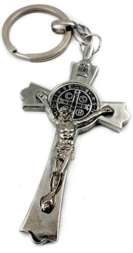 Saint Benoît Mal Protection Médaille Croix En Métal Porte-clés Foi Porte-clés De Jérusalem Protection Benedictus Charme