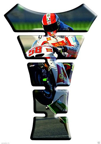 ADESIVI PARASERBATOIO TANKPAD RESINATO EFFETTO 3D - ADESIVI-STICKER 3D compatible ''58 SIC Marco Simoncelli 12,3x18 Tank Pad