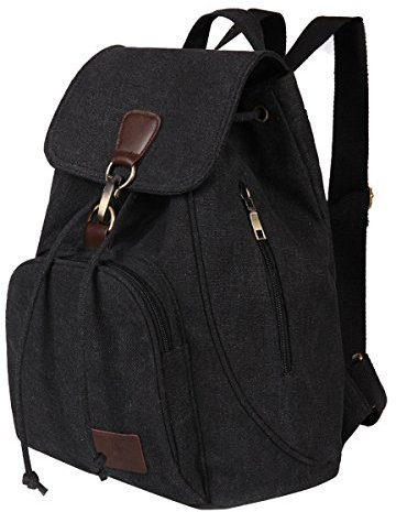 Fletion Retro Segeltuch Rucksack Vintage Rucksack Reisen Lässige Umhängetasche Handtasche College Daypack Satchel Computer Laptop Taschen,Ideal für Sport,Fitness,Wandern,Reisen,Camping…