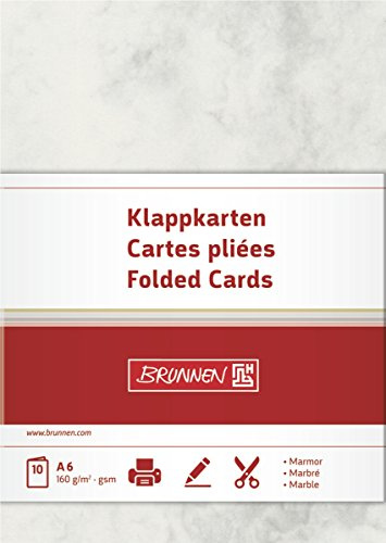 Brunnen Brief-/Falt-/Visitenkarte, unbedruckt Doppelkarte, A6, 160 g/qm, 10 Blatt, grau