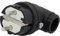 PCE 40502L Schuko-Stecker, Vollgummi, gewinkelt, schwarz