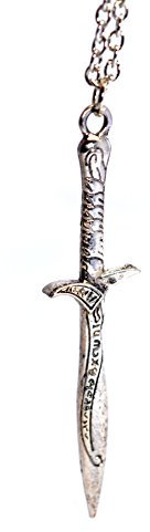 Beaux Bijoux The Hobbit Vintage Bilbo Baggins Antique Silver Sword Pendant Rapier Necklace Magic Fantasy Pendant Lord of The Rings