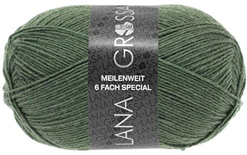 LANA GROSSA Meilenweit 6-fach 150 | 6-fädiger Sockenklassiker, waschmaschinenfest | Handstrickgarn 80% Schurwolle & 20% Polyamid | 150g Wolle zum Stricken & Häkeln | 390m Garn FB9221