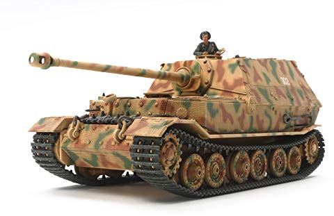 TAMIYA 32589 1:48 Hunting Tank Elephant, Vehicle Lifelike Replica, Model Making, Plastic Kit, Crafts, Hobbies, Gluing, Model Kit, Assembly, Unpainted, Brown, Black, Green