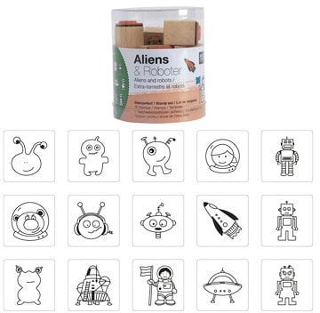 Rico – Stempel-SET Patchwork Familie 15 Briefmarken A 2,8 x 2 x 2 cm