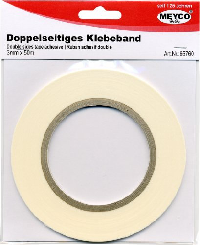 Meyco 65760 Ruban adhésif double face 3 mm x 45 m (3 rouleaux de 15 m)