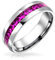Bling Jewelry Bague Éternité en Cristal Rose Foncé pour Le Mois De Naissance D'Octobre en Acier Inoxydable Ton Argent