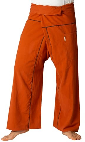 PANASIAM Fisherman Pants Stripe-Design, Brown, L