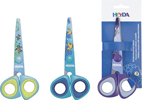 Heyda 204889542 Kinderschere mit Tiermotiv 14 cm mit Soft-Touch-Einlage)
