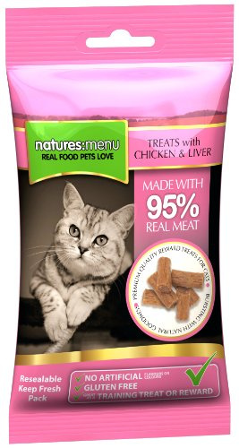 4 packs of Natures Menu Cat Treats - Real Chicken & Liver 60g