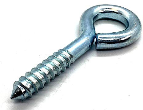 2 x Heavy Duty 75mm Screw Eye Bolt Lag Eye Bolt Fixing With 15mm Eyelet