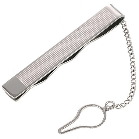 DonDon Herren Krawattenklammer Krawattennadel – Silber Gemustert