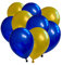 50 Luftballons Metallic - 27cm - Blau-Gelb - Latex Luftballons für Geburtstage, Kindergeburtstage, Partys, Hochzeiten und Feste, Luft & Helium geeignet, EU Herstellung - Partyloon