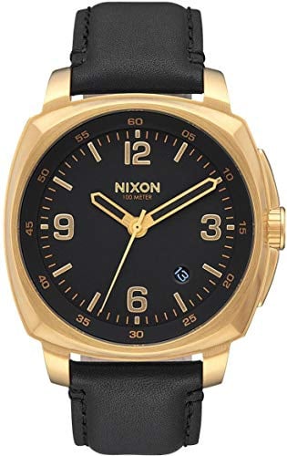 Nixon Herren-Armbanduhr Charger Analog Quarz Leder A1077513-00