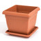 Prosperplast Blumentopf Terra, quadratisch, 37 x 37 cm, Farbe Terracotta