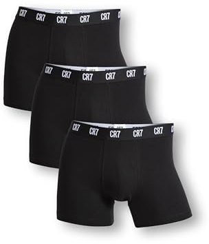 CR7 Men's 3 Pack Cotton Blend Trunks Black