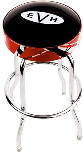 EVH Barhocker - Barstool 24'' - Rot - Klassisch - Leder - Rostfreier Stahl
