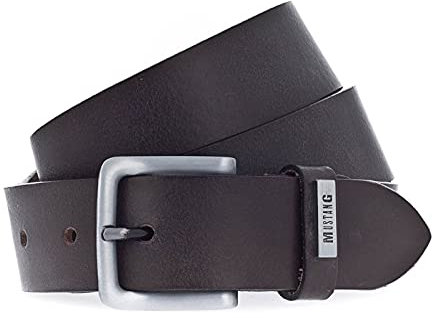 MUSTANG Adjustable Leather Belt 3.5 W85 Dark Brown - kürzbar