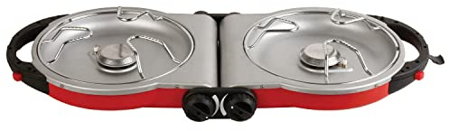 Coleman Fold 'N Go Cuisinière au Propane à 2 brûleurs, Double brûleurs réglables avec 20 000 BTU de Puissance, allumage InstaStart
