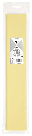 Clairefontaine 95102C - Rolle Krepppapier Premium 75% Elastizität, 2,50x0,50m, 40g, ideal für Bastelprojekte und Kita, in Blisterverpackung, 1 Rolle, Elfenbein