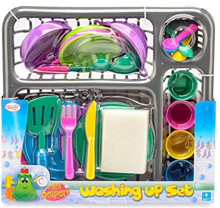 Toyrific Dish Washing Pretend Play Set Age 3+, Educational Role Play For Kids, 28 Pieces