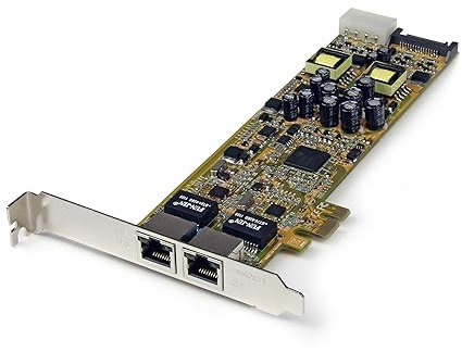 StarTech.com Carte Réseau PCI Express 2 ports Gigabit Ethernet RJ45 10/100/1000Mbps - POE/PSE (ST2000PEXPSE)