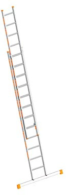 Layher 1035012 Schiebeleiter TOPIC 12 Aluminiumleiter 2x12 Sprossen, zweiteilig, ausziehbar, Länge 6.00 m
