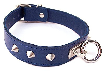 Rouge Garments O-Ring Nietenhalsband, Einheitsgröße, Blau
