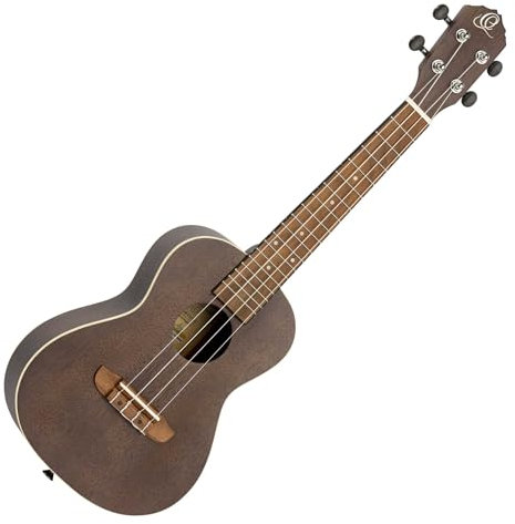Ortega Guitars Konzert Ukulele Akustisch – Earth Series – Okoume, Schwarz (RUCOAL)