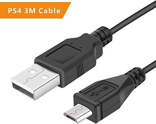 Agagadgets | PS4 Controler Joystick Charge and Play 3m (9,8ft) USB Lead Cable Cord for Sony Playstation 4