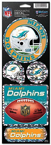 Wincraft NFL Miami Dolphins Prismatische Aufkleber, Team-Farbe, Einheitsgröße