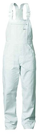 Feldmann Arbeitskleidung Overall Latzhose Weiß Einfarbig 100% BW CA. 290GR/M2 Gr. 54 - 34 Medium Regular Unisex-Erwachsene Männlich OVERALLS Kleidung 78689031