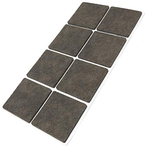 Adsamm® / 8 x feltrini autoadesivi/Marrone / 50x50 mm/Quadrato/piedini per mobili in feltro da 3.5 mm di spessore/pad protettivi per arredi