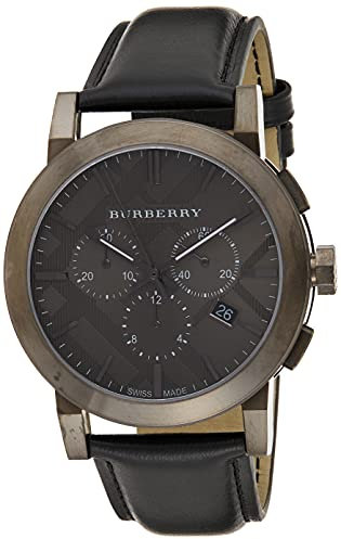 Burberry Black Dial Stainless Steel Leather Chrono Quartz Men's Watch BU9364