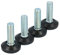 GLEITGUT 4 x Teflongleiter Mit Gewinde M8 Gleitfläche 22 mm Möbelgleiter PTFE Stuhlgleiter Möbelfuß Stellschraube