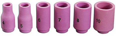 RIVERWELD TIG Alumina Nozzles Ceramic Cups 13N08 4# 6.5mm, 13N09 5# 8.0mm, 13N10 6# 9.5mm, 13N11 7# 11.0mm, 13N12 8# 12.5mm, 13N13 10# 16mm kit for SR WP 9 17 18 20 25 26 TIG Welding Torch 6pcs