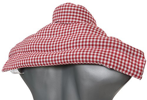 Wärmekissen Nacken: Rapssamenkissen Schulter & Nackenkissen mit Kragen. Körnerkissen, Nackenwärmer - Einfach im Ofen oder Mikrowelle warm machen (rot-weiß, Rapssamen)