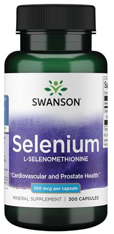 Swanson Selenium (L-Selenomethionine) - Herbal Supplement Promoting Heart Health & Prostate Health - May Support Immune System & Thyroid Health - (300 Capsules, 100mcg Each)