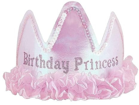 Unique Party 90065 - Tiare de Princesse d'Anniversaire en Satin - Birthday Princess