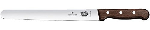 Victorinox, 5.4200.30, Wood, Schinkenmesser, Extra scharfe Klinge, mit geradem Schliff, mit edlem Holzgriff, Braun, Made in Switzerland,