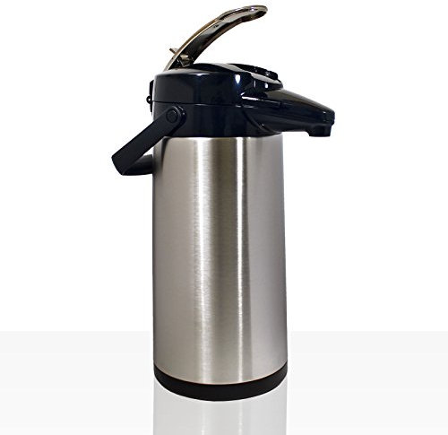 Mühlan 1x Airpot Bravilor Bonamat Teapot, Coffee Pot, 2.2L, Silver, Black, Stainless Steel, Dishwasher Safe