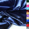 TOLKO 1m Glanz Satin Stoff Meterware als Modestoff Dekostoff Kostümstoff Gardinenstoff Vorhangstoff Hochzeitsstoff | Glitzer Satinstoffe zum Nähen Dekorieren | Nähstoffe 150cm breit (Dunkel Blau)