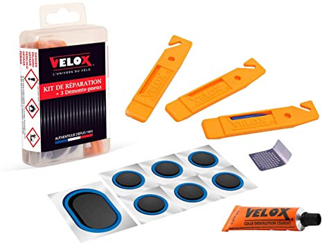 Kit de réparation vélo renforcé + démonte-pneus Velox